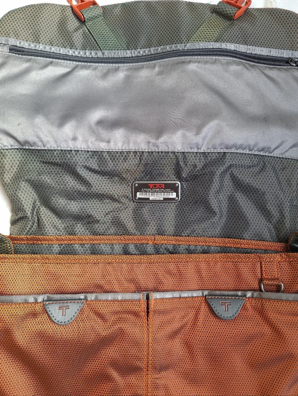 Tumi T-Tech Laptop Messenger Bag - Orange Flame Ballistic Nylon Used